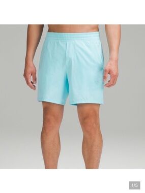 lululemon athletica  pace breaker shorts  — Light Aqua